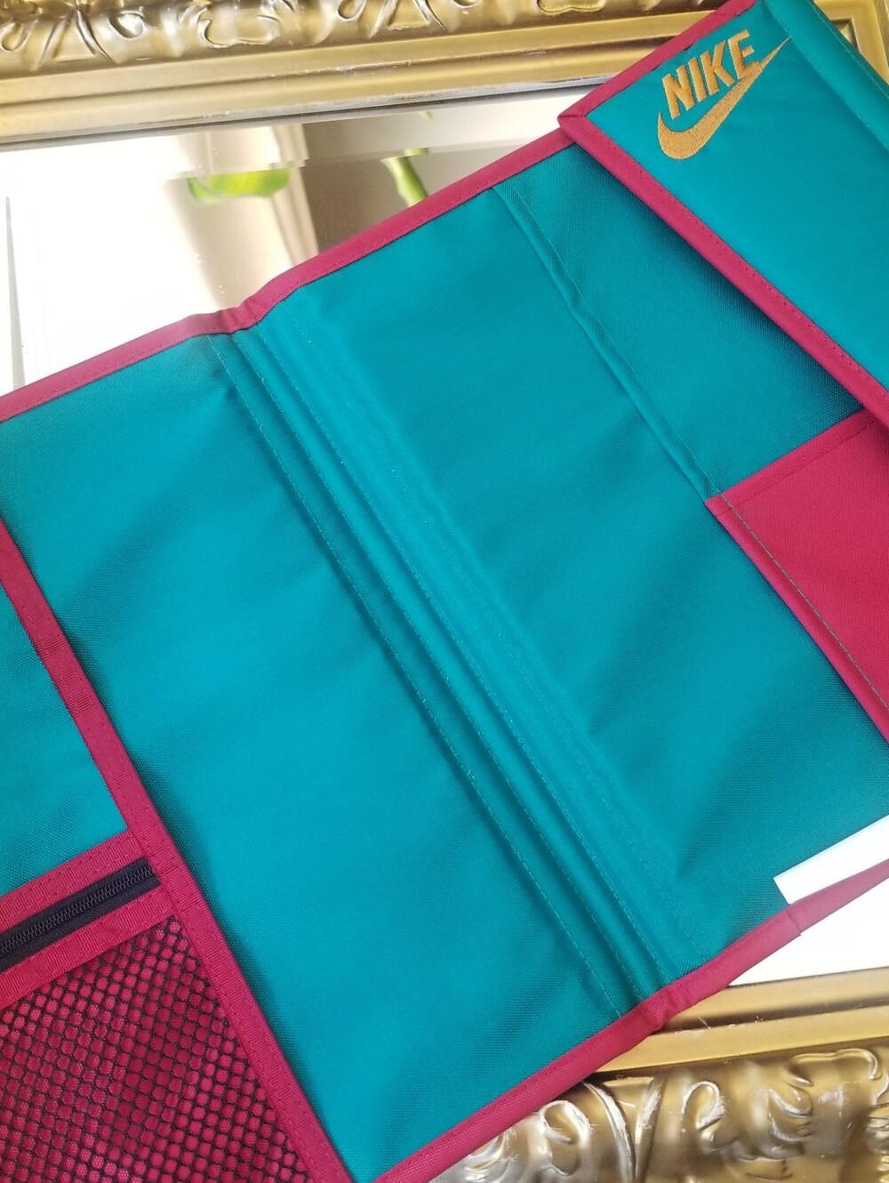 ❗Vintage 1993 Nike Deadstock Nylon Teal Binder with Swoosh Logo Embroidery❗